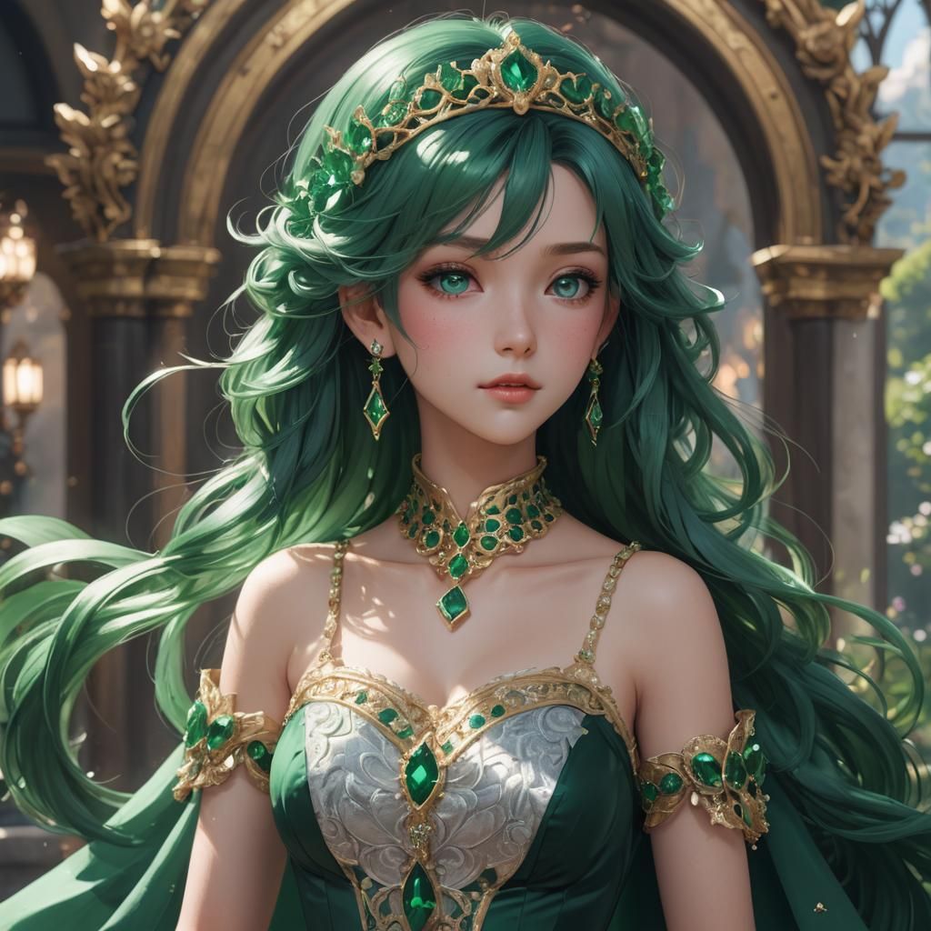 Emerald Princess: Detailed 3D Anime Art