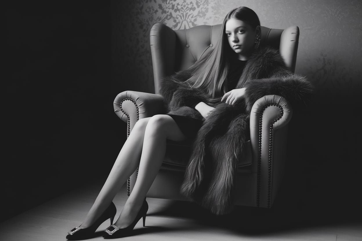Elegant Woman in Monochromatic Luxury