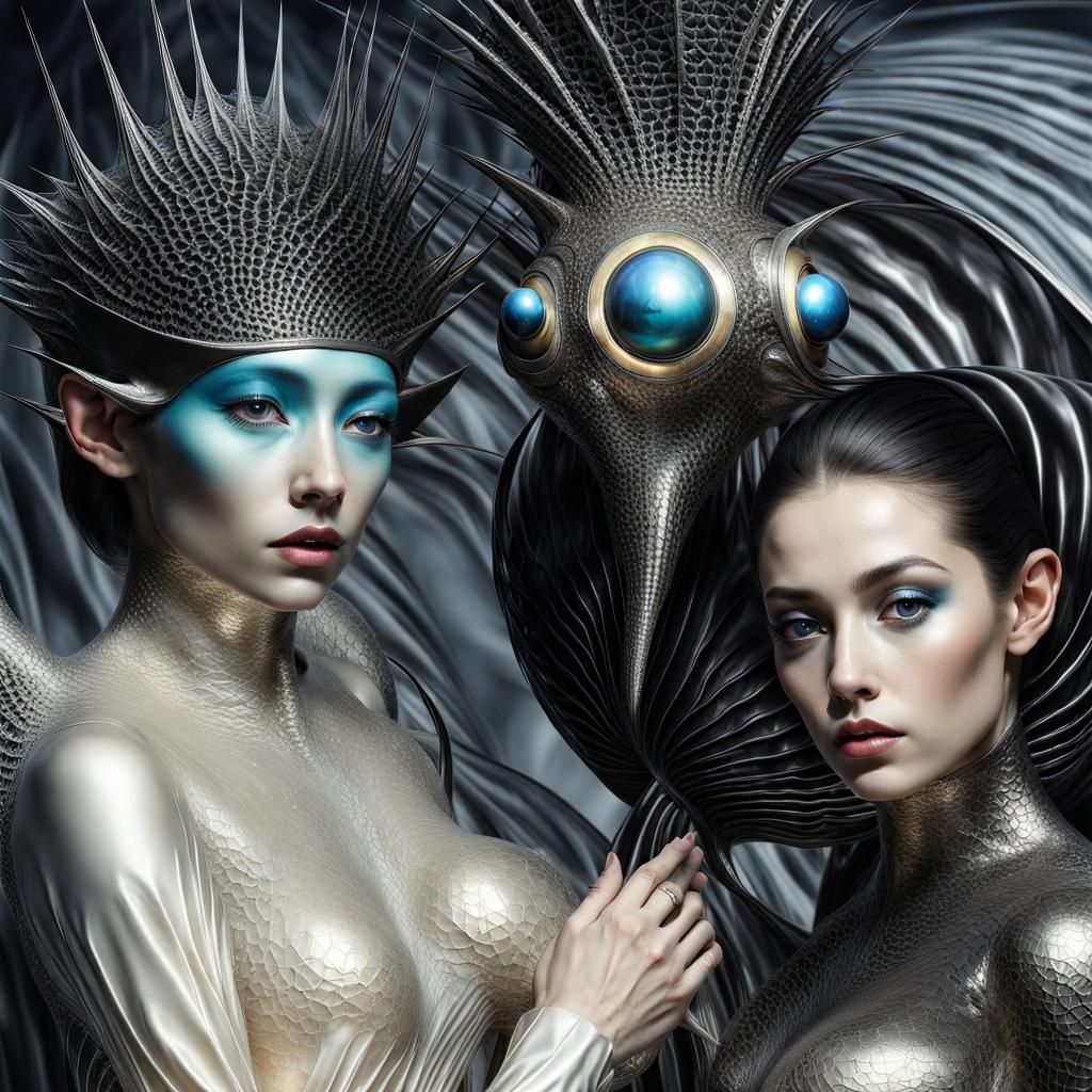 Exquisite Alien Life Forms in Surreal Photorealistic Style