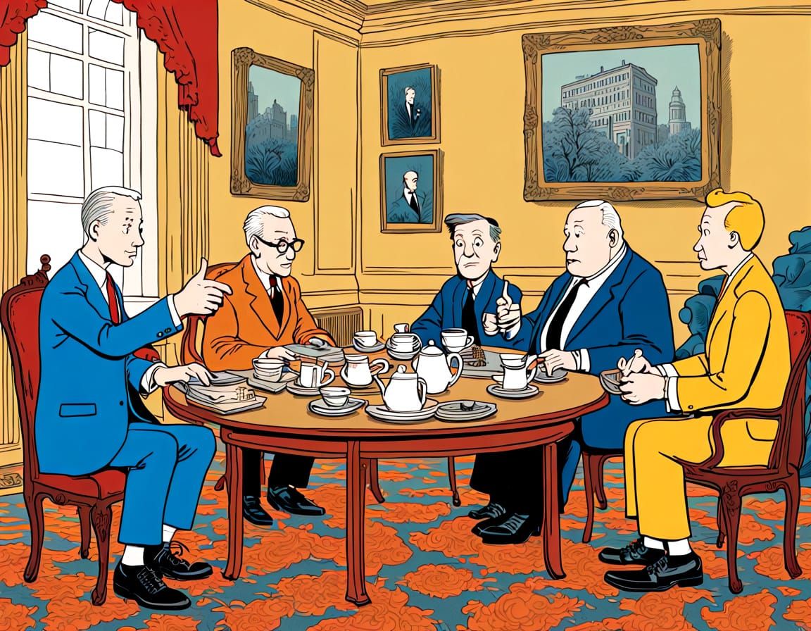Tintin Meets the Elite in a Whimsical Scene of Power and Dec...