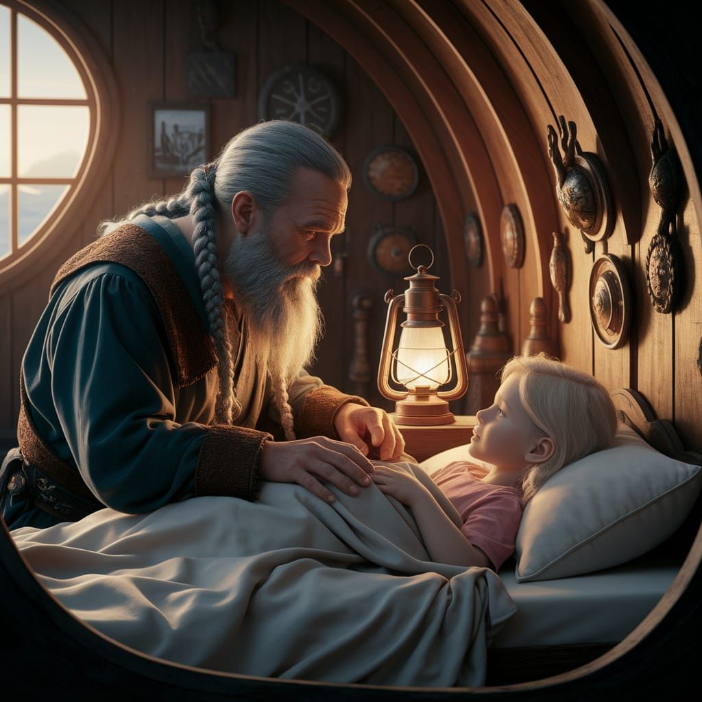 Viking Pirate Bedtime Story in Cozy Cabin