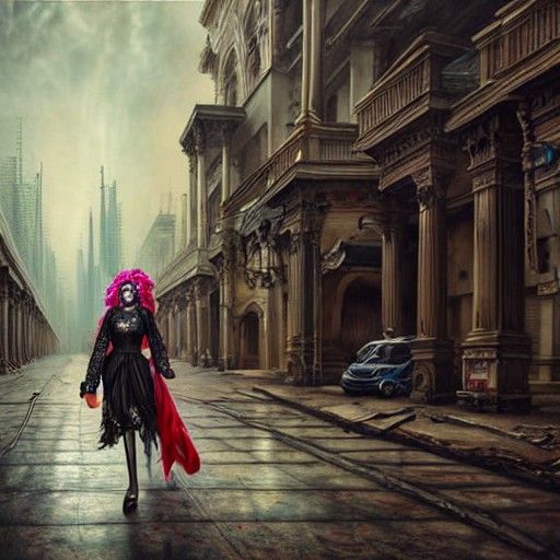 Post-Apocalyptic Figure in Baroque Hyperrealism