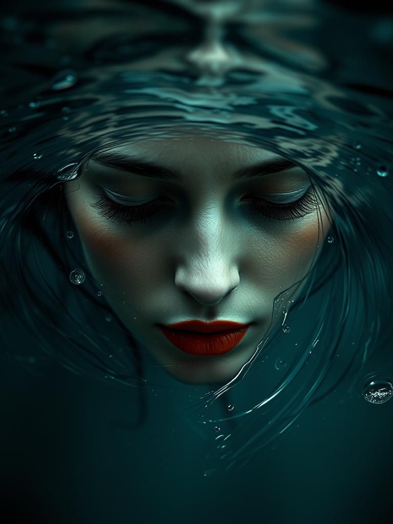 Surreal Distorted Face in Dreamlike Vortex