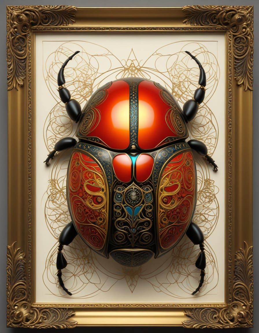 Fractal Scarab with Intricate Patterns