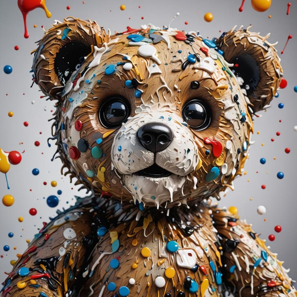 Hyperrealistic Teddy Bear with Googly Eyes
