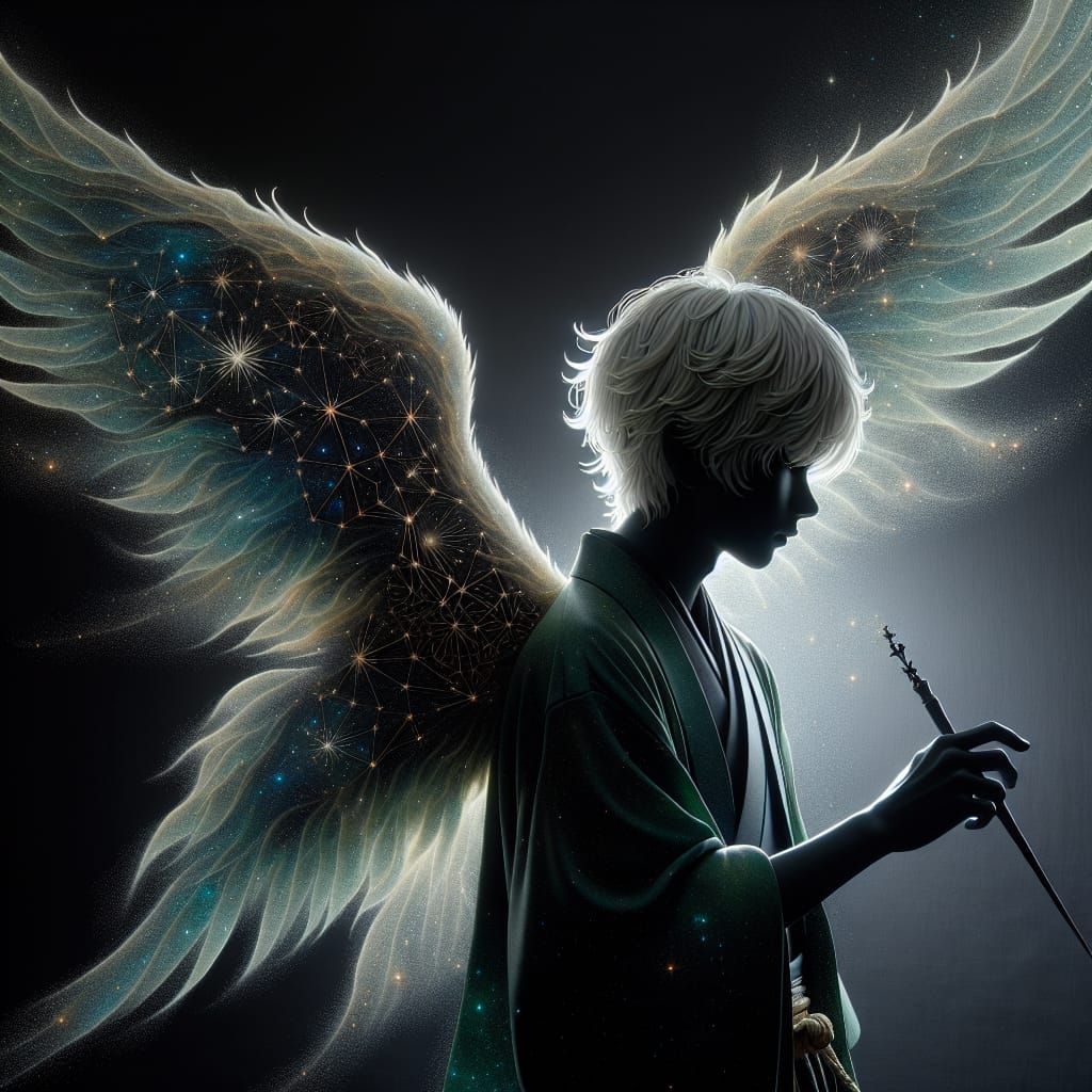 Boy in Kimono with Constellation Wings