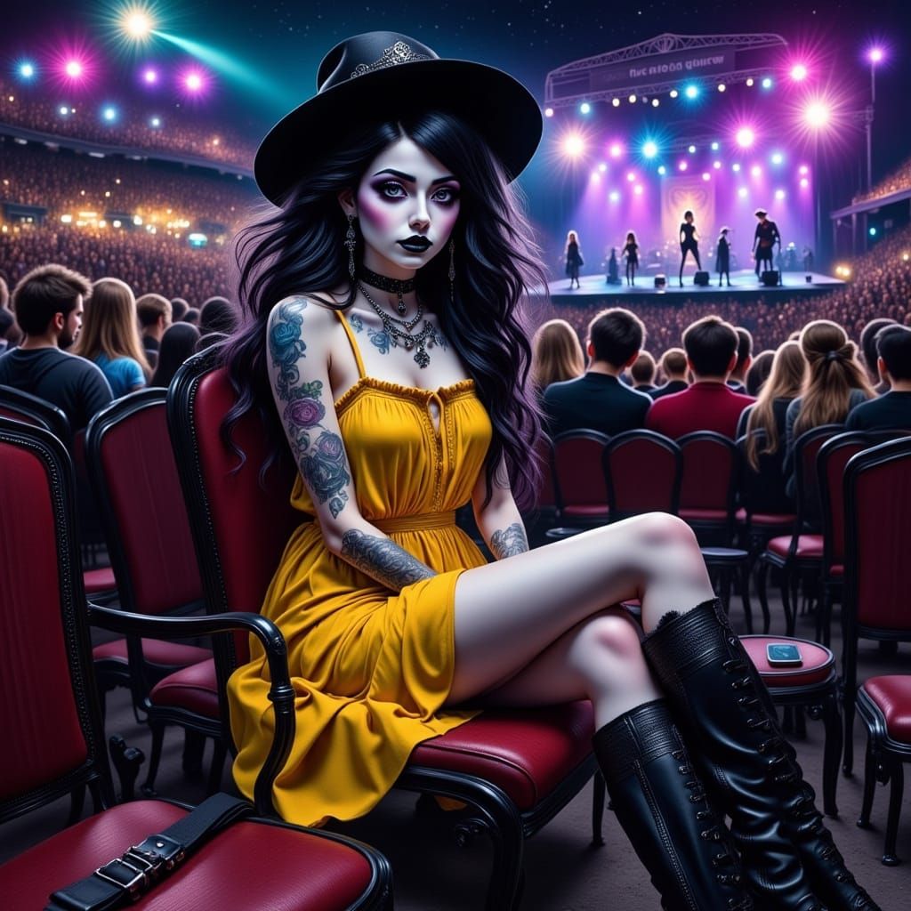 Gothic Girl at Country Music Festival