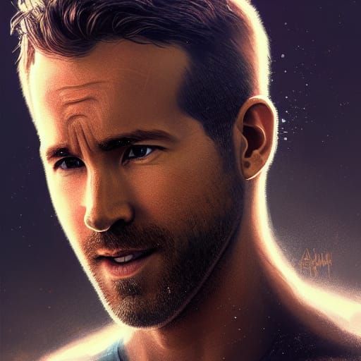 Ryan Reynolds Portrait in Artgerm Style