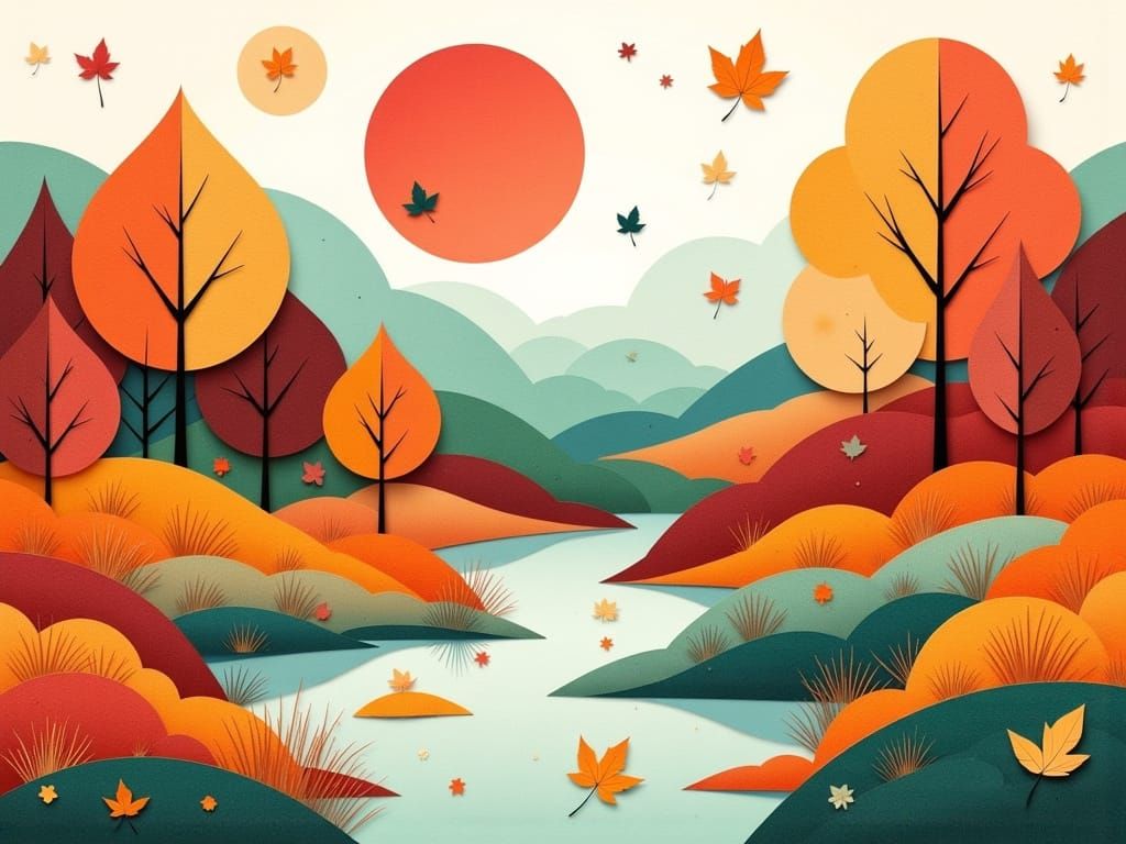 Autumnal Harmony in Geometric Abstraction