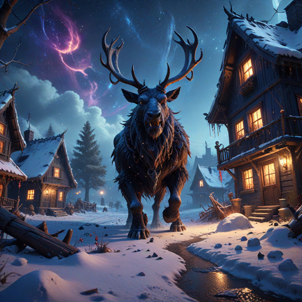 Eerie Holiday Mayhem in a Snowy Village