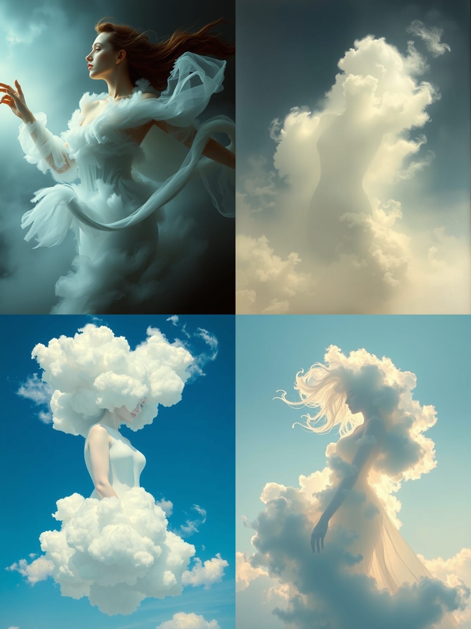 Ethereal Cloud Woman Silhouette
