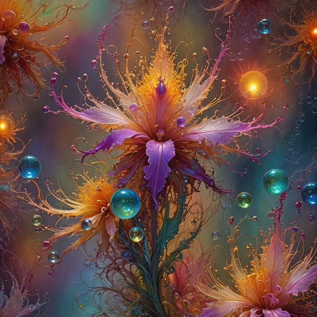Magical Phoenix in Fractal Rainbow Macro