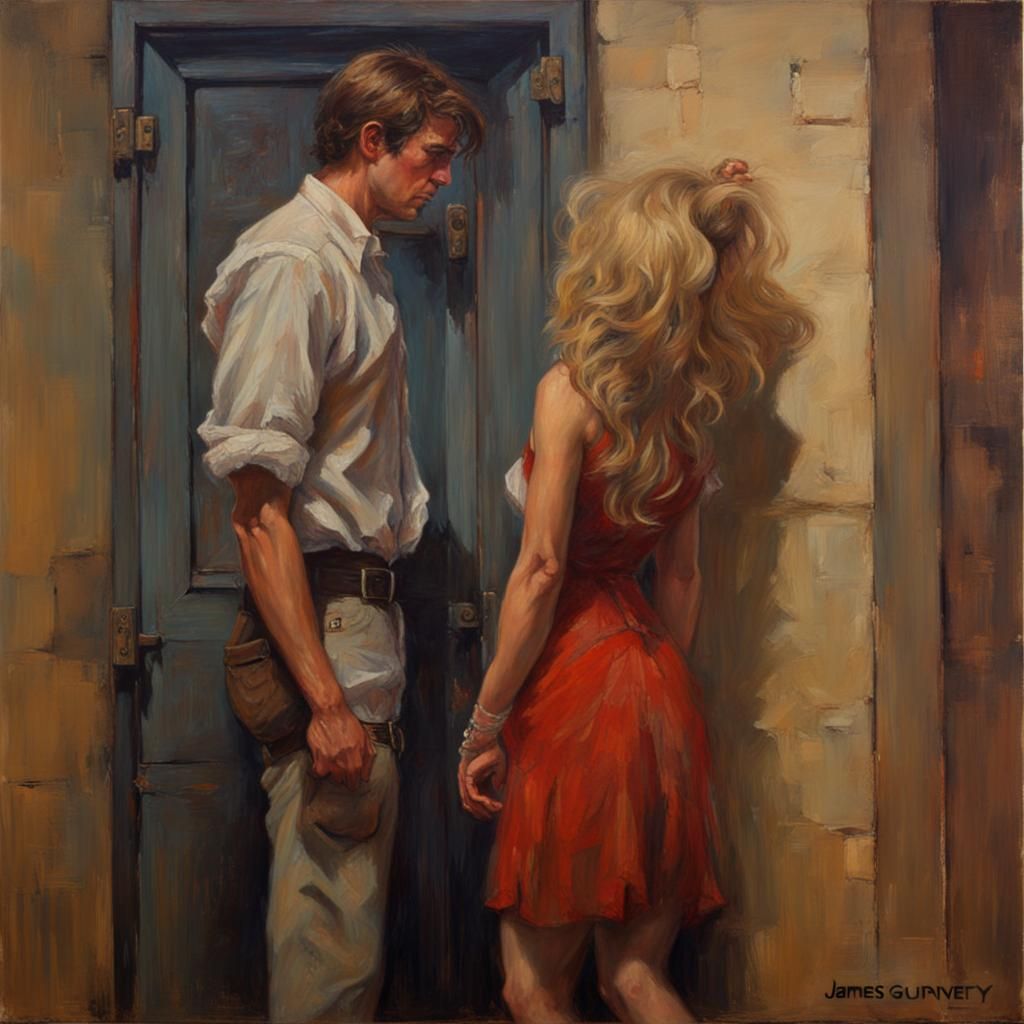 Dramatic Oil Painting of a Love Triangle