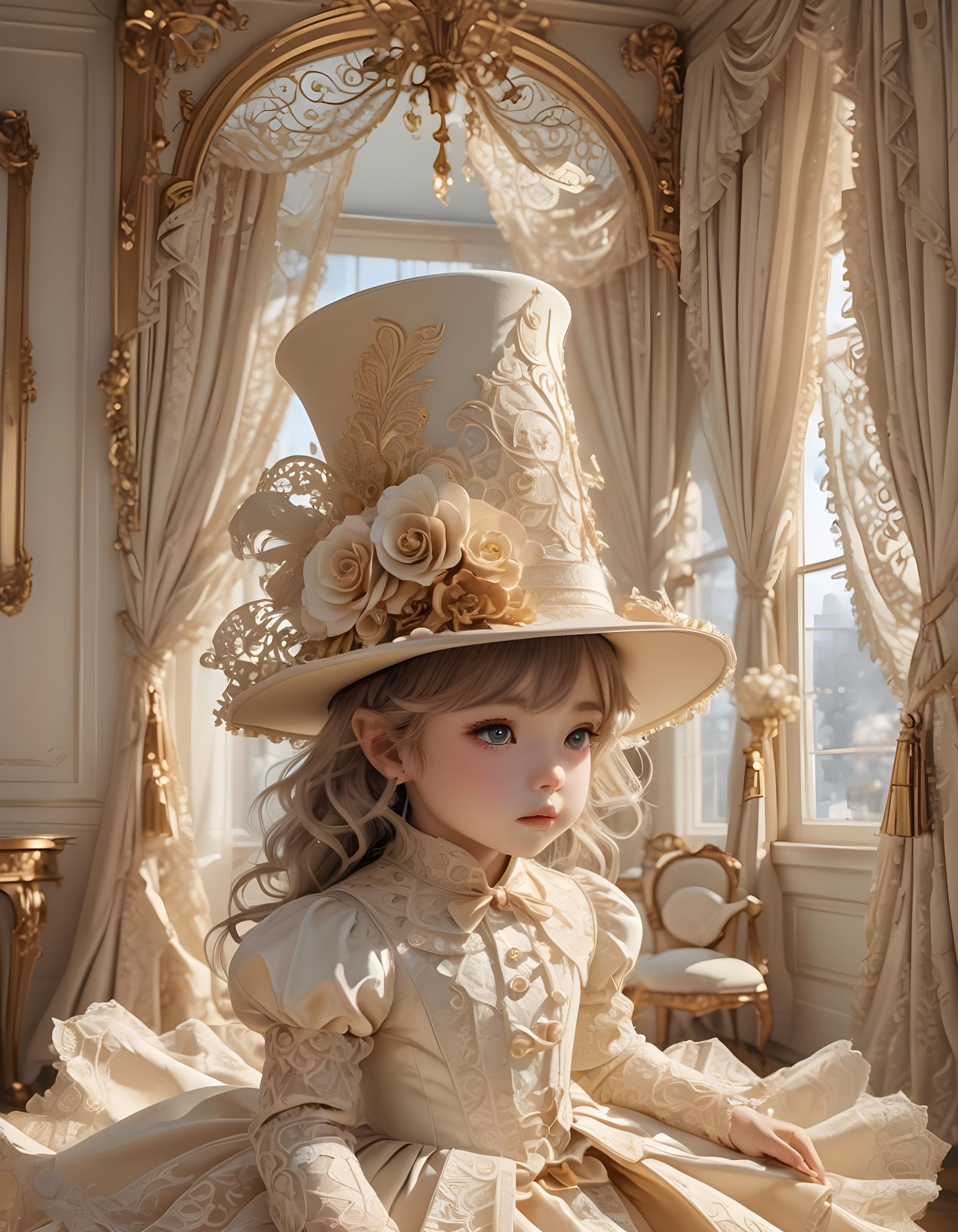 Baby in Oversized Top Hat: 3D Anime Art