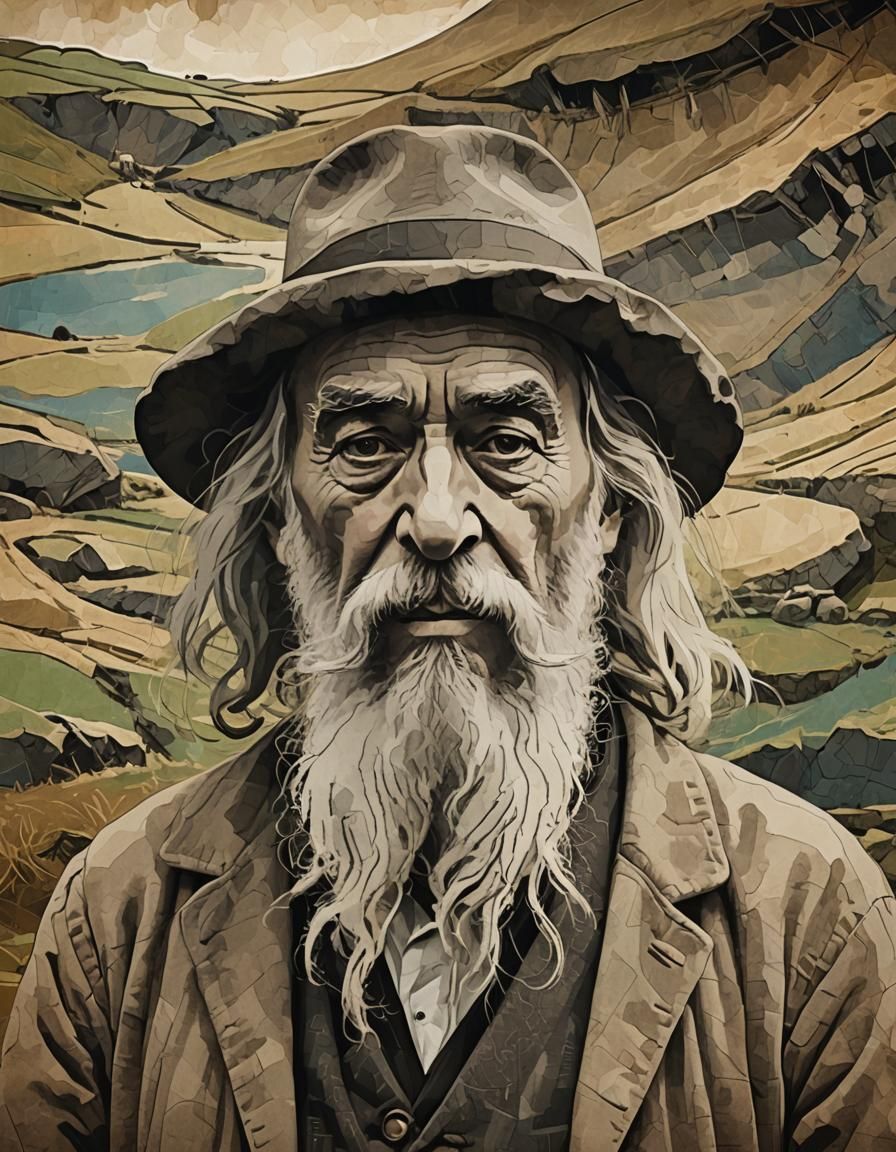 Dismayed Walt Whitman: Digital Art Tapestry Inspired by Zao ...