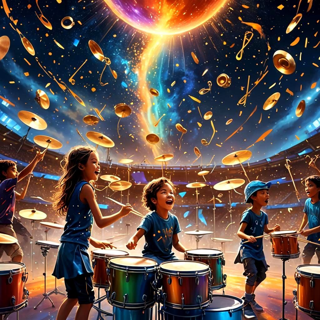 Children's Music Show in Detailed Matte Painting