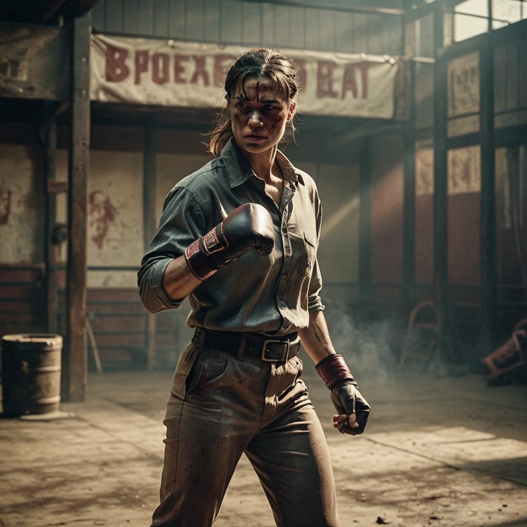 Victorian Era: Muscular Boxer in Smoky Ring