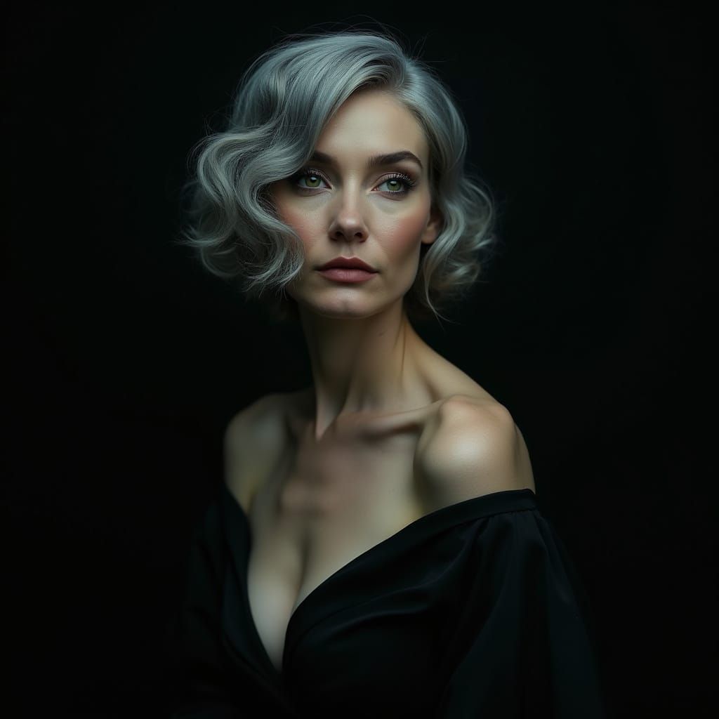 Mature Lady with Gray Hair