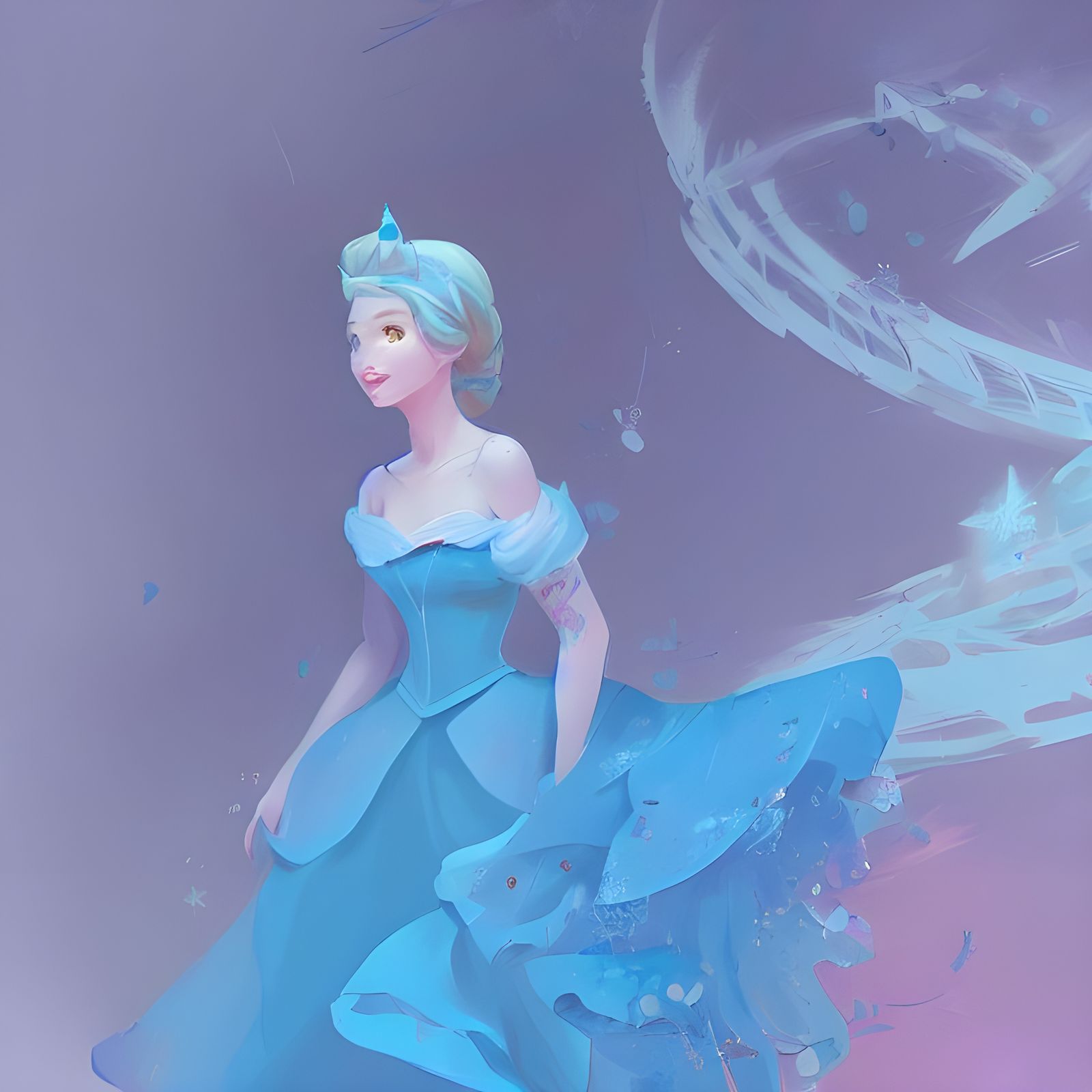 Cinderella in Post-Apocalyptic Paris Illustration