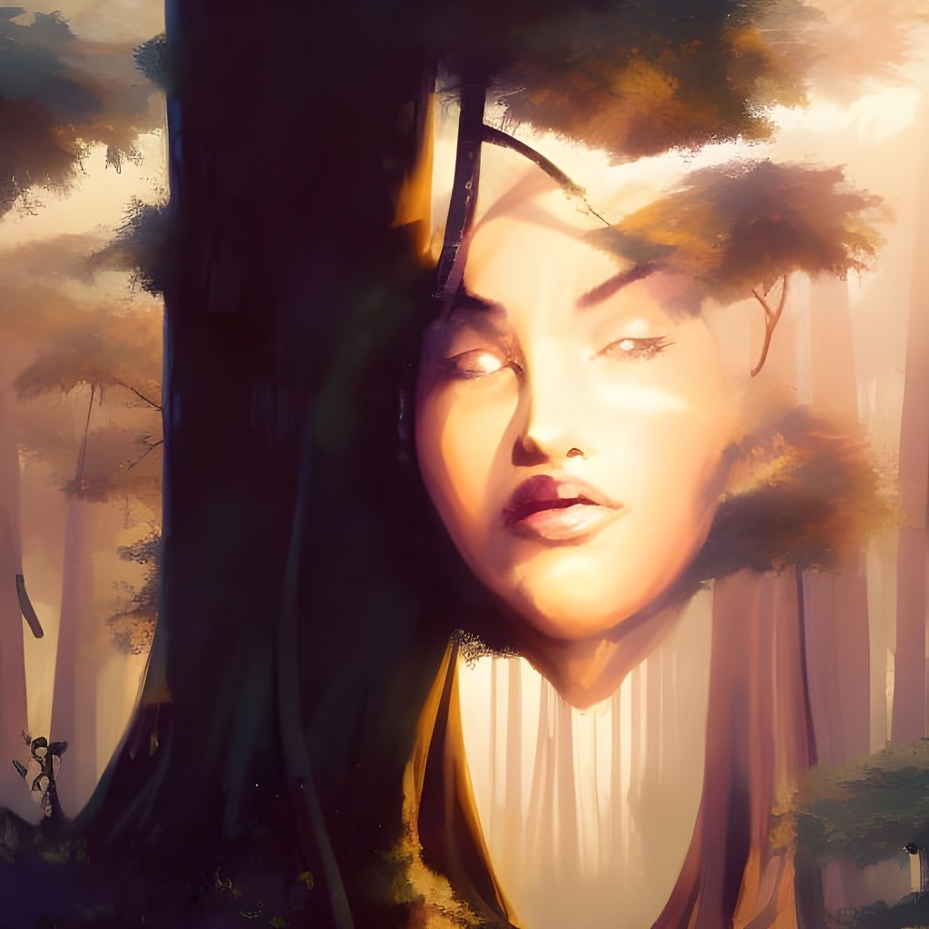 Fox in Sunrise Forest: Digital Art Masterpiece