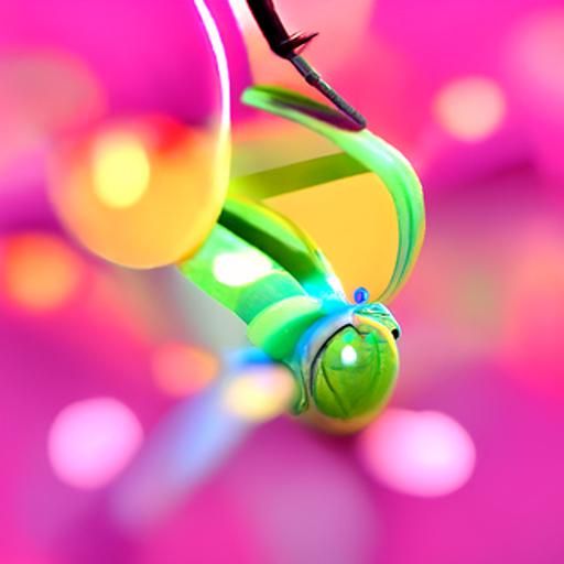 Psychedelic Dragonfly Close-Up in Neon Colors