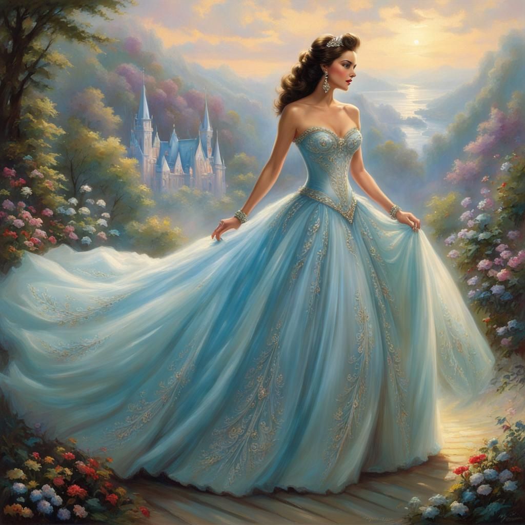 Ethereal Fantasy Elven Princess in Lavish Ball Gown