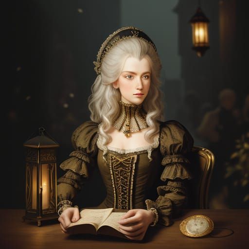 Baroque Carriage Ride in Misty Landscape