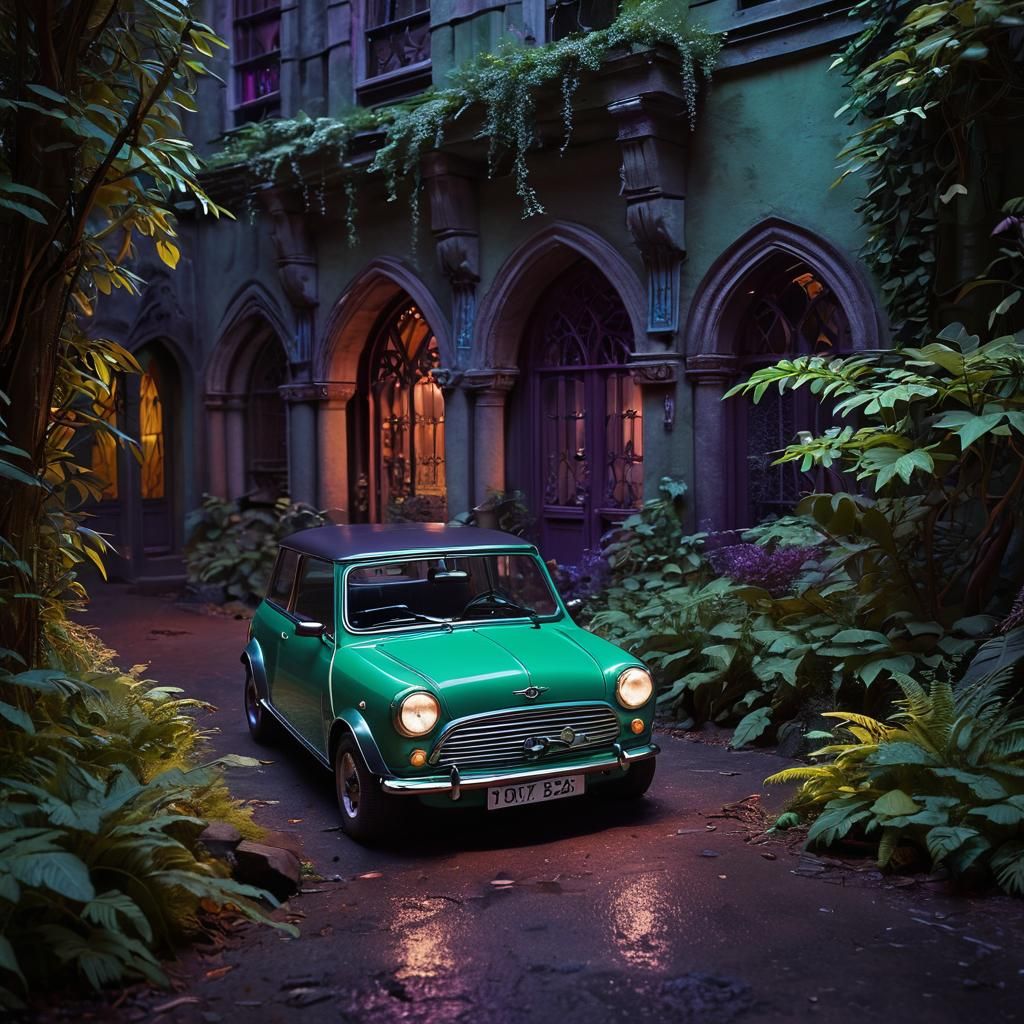 Mystical Green Mini in Fantasy Realm