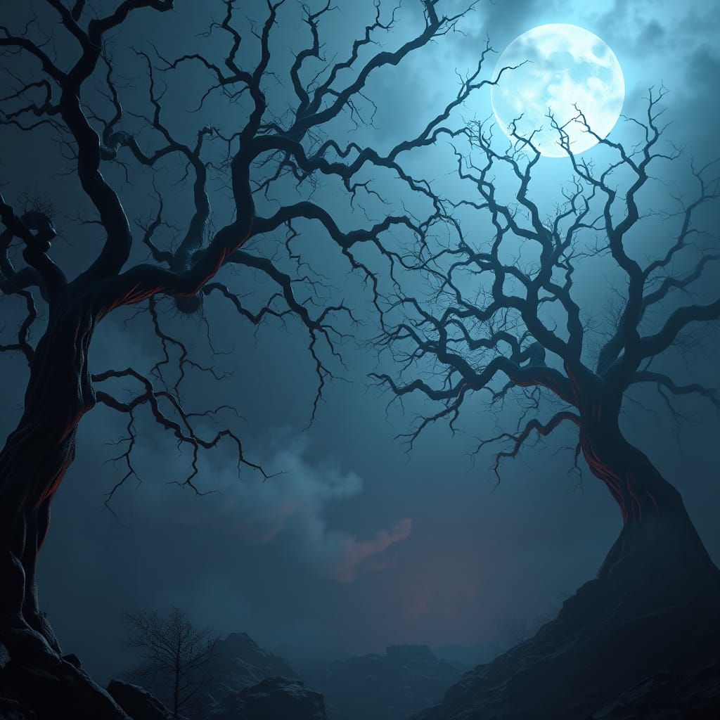 Ethereal Nightmare Scene in Cyberpunk Style