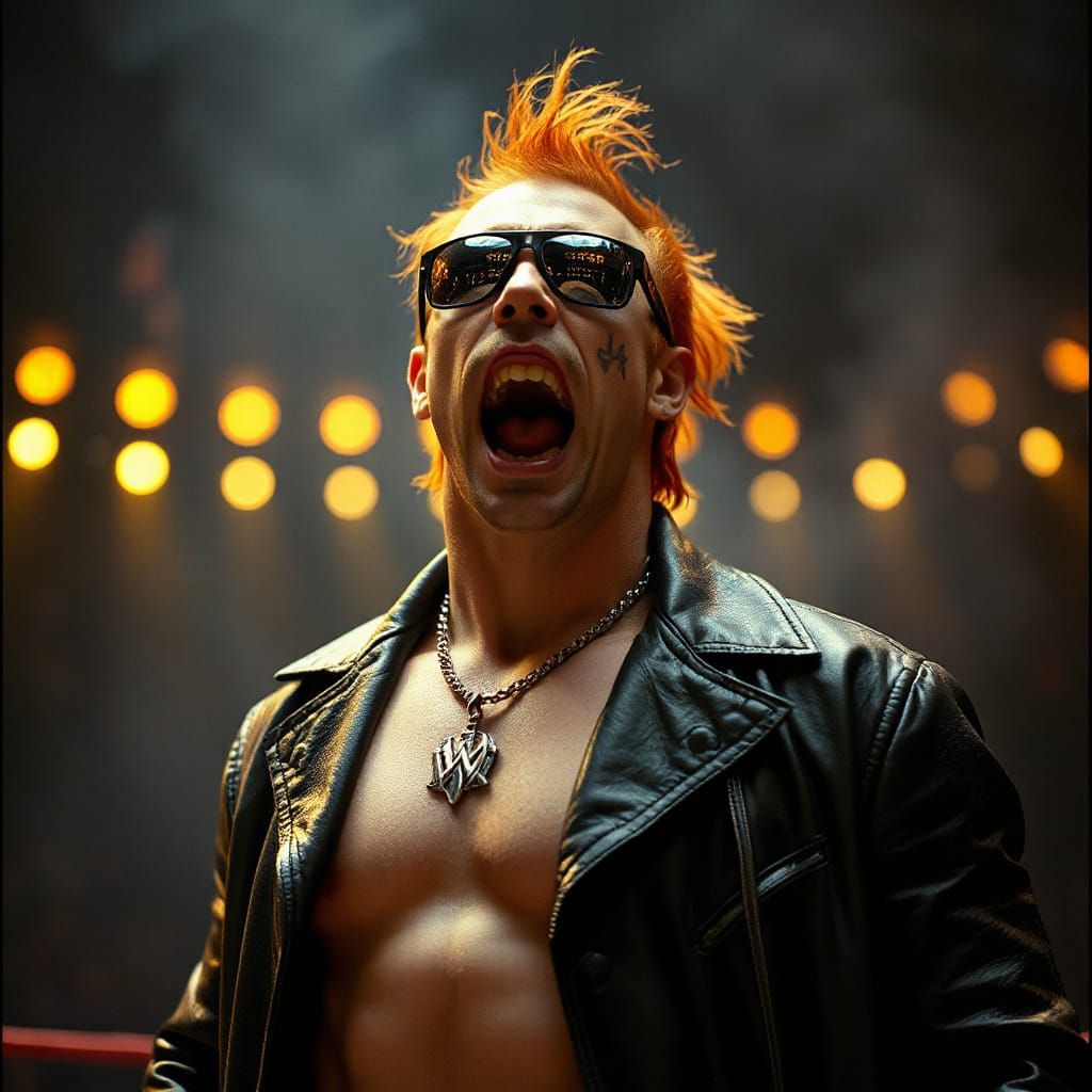 Triumphant Wrestler in Smoky Arena: Dark Futurism