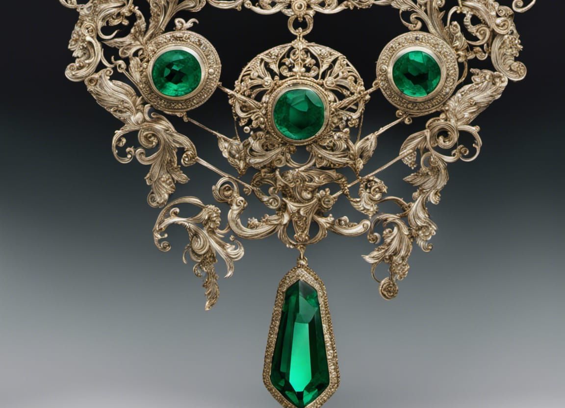 Ornate Emerald Crystal Amulet