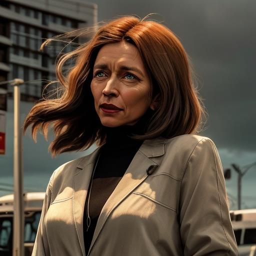 Sunrise Tears: Woman in City Silhouette