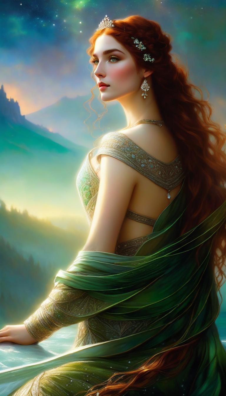 Mystic Princess of Cosmos in Fantasy Art Style