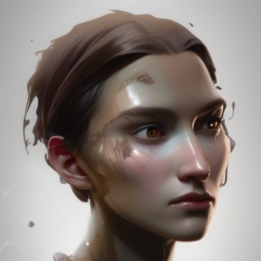 Uncanny Valley Portrait in Art Nouveau Style