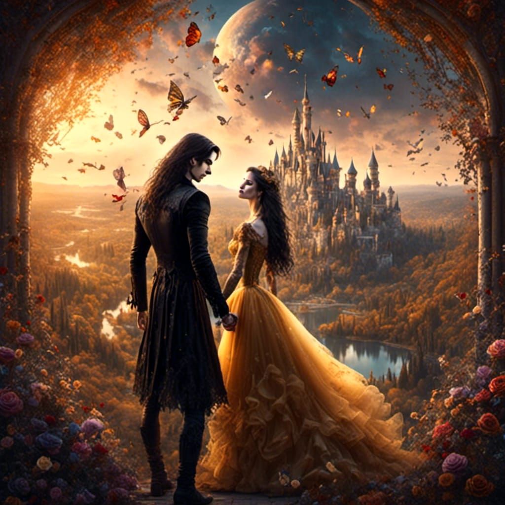 Fantasy Princess in Valley During Golden Hour