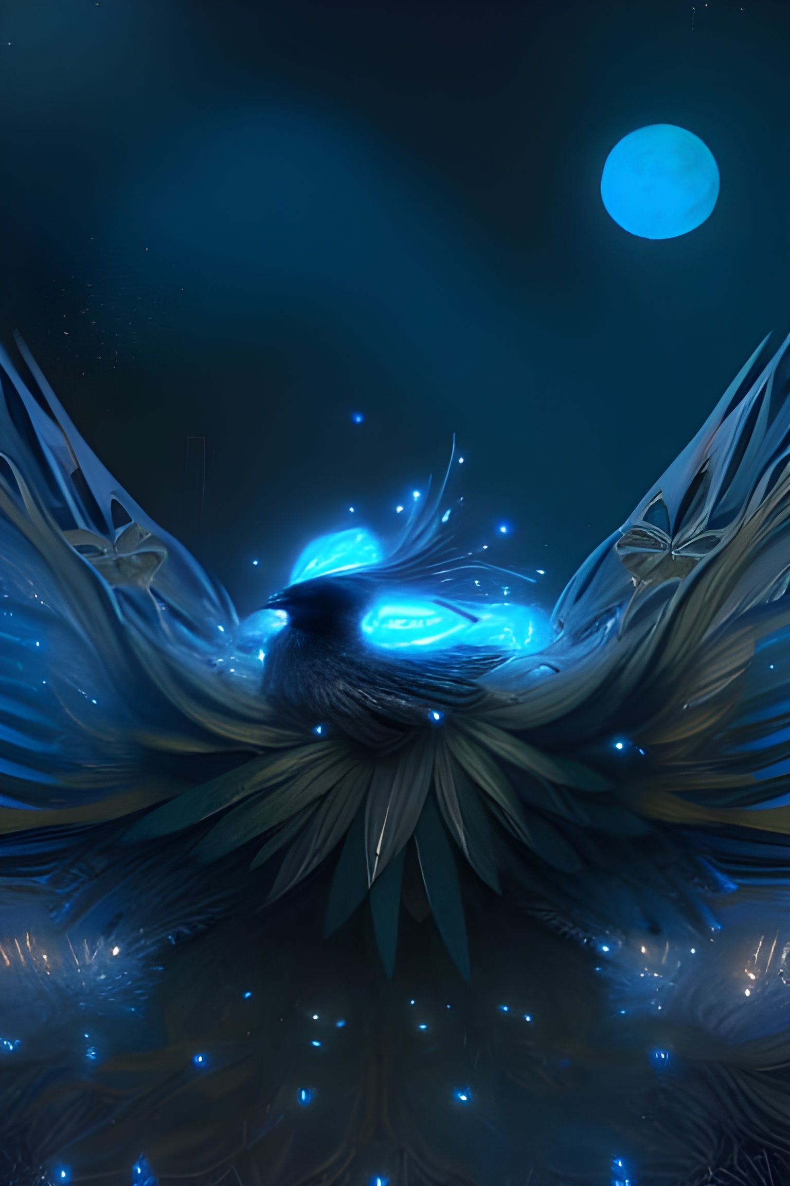 Silver Crow in Constellation Nest