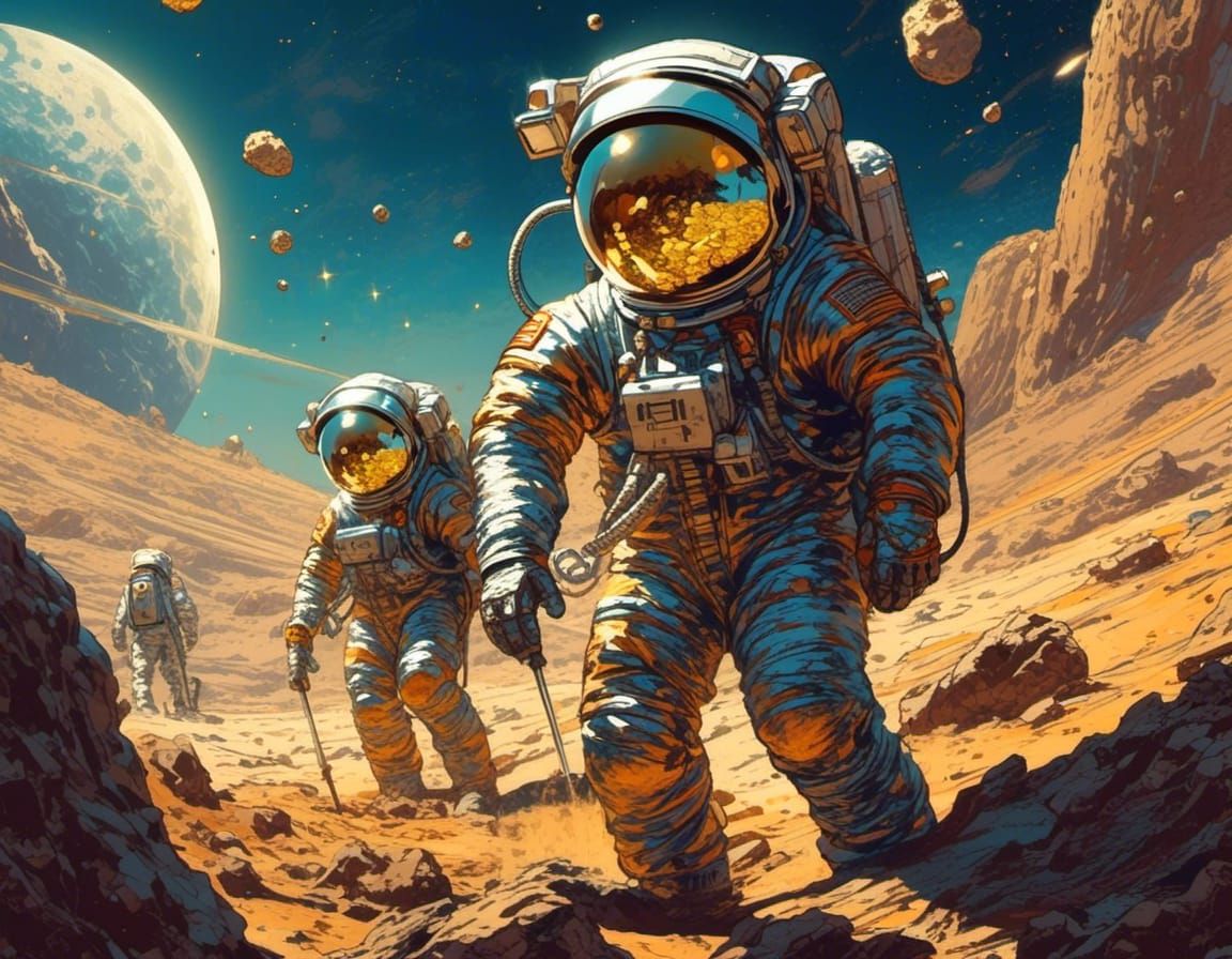 Tom and Jerry Moon Gold Rush in Comic Style