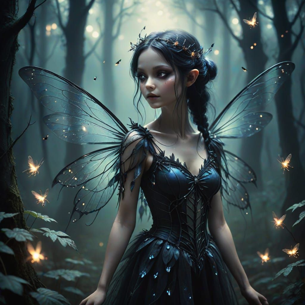 Dark Fantasy Fairy in Gothic Art Style