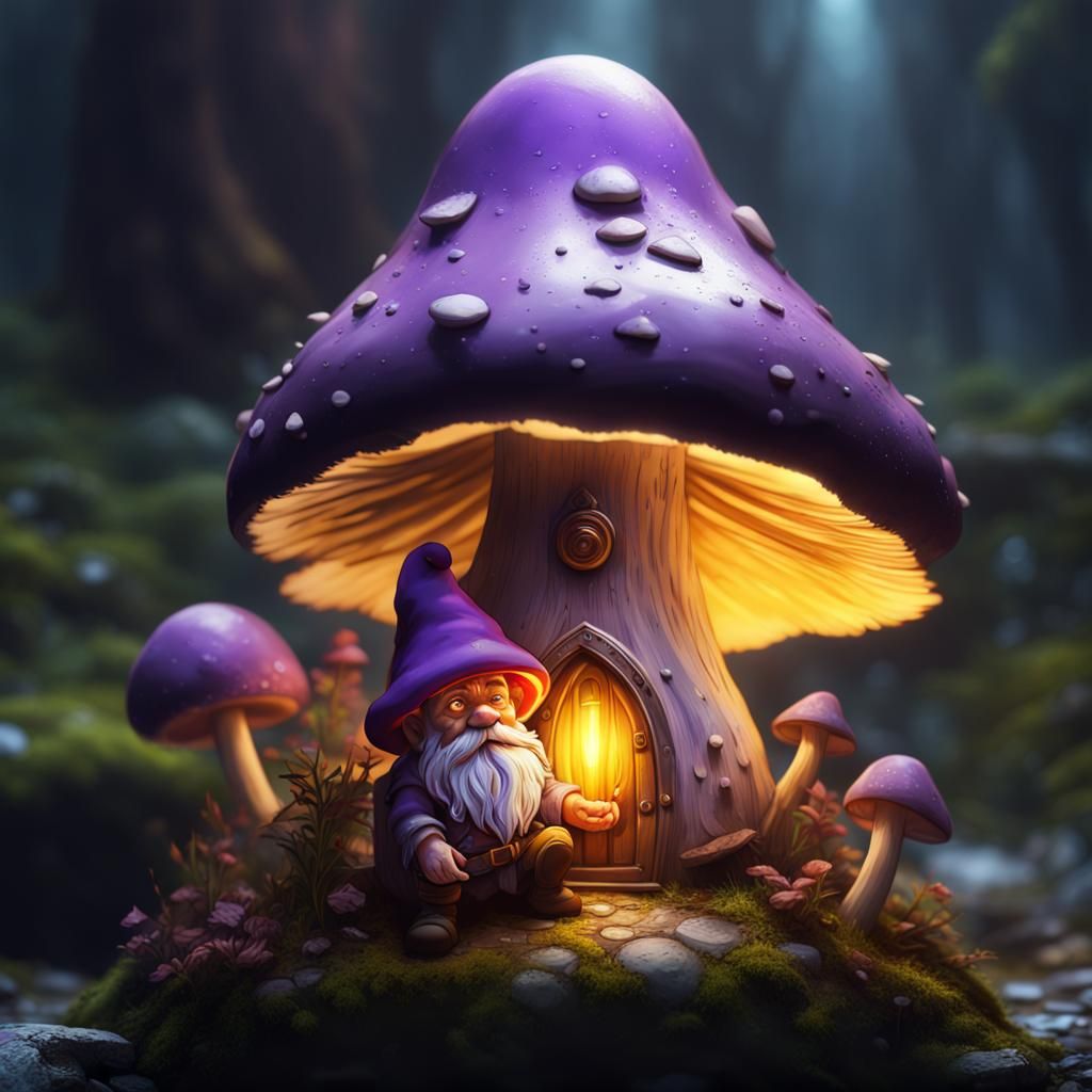 Mushroom Gnome in Dark Fantasy Concept Art