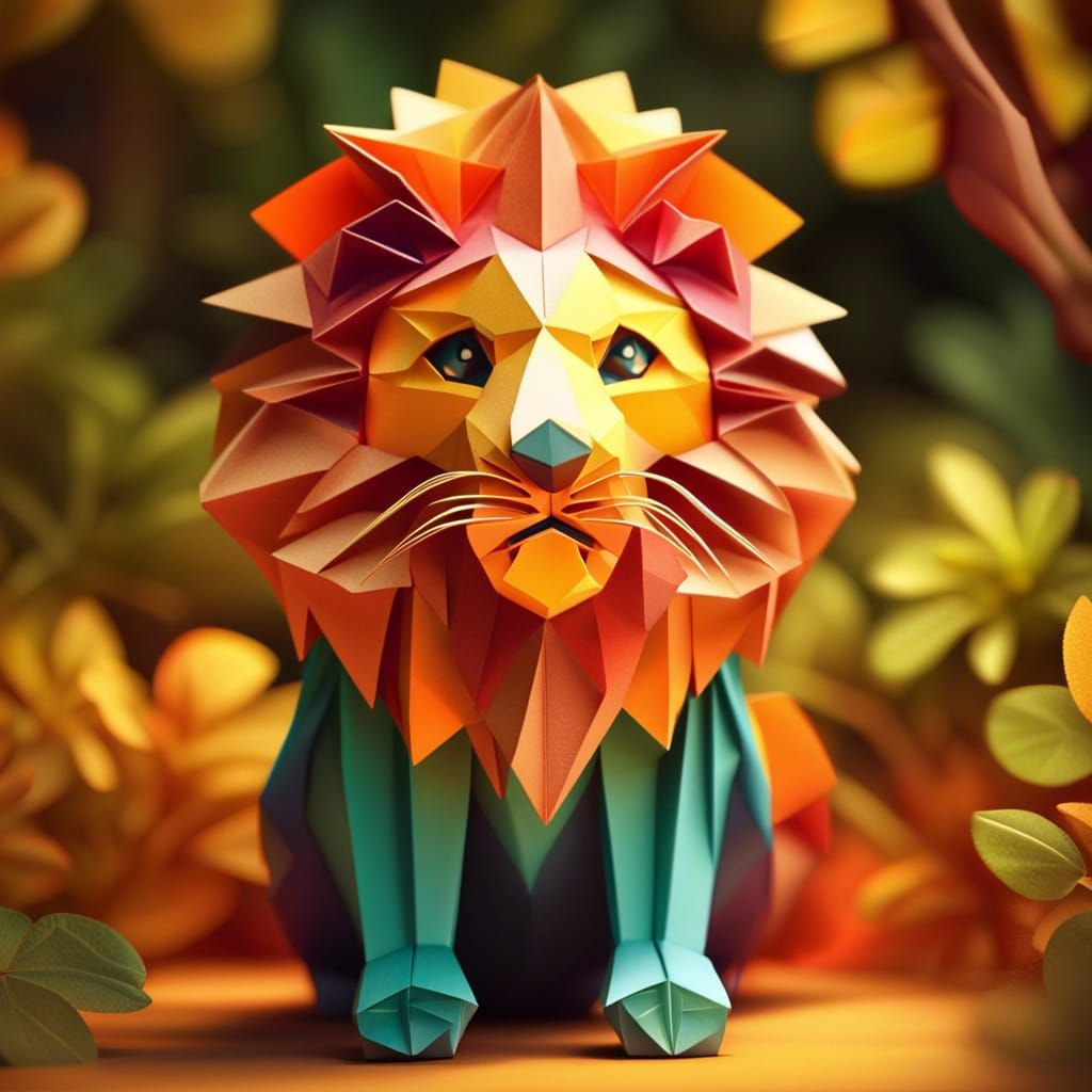 Lion origami