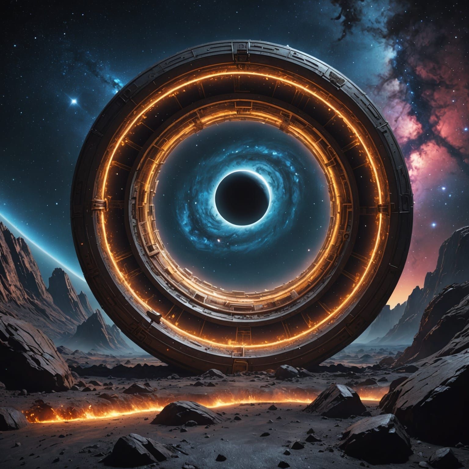 Deep Space Wormhole: Time Travel Concept Art