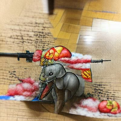 Hyperrealistic War Elephant Digital Illustration