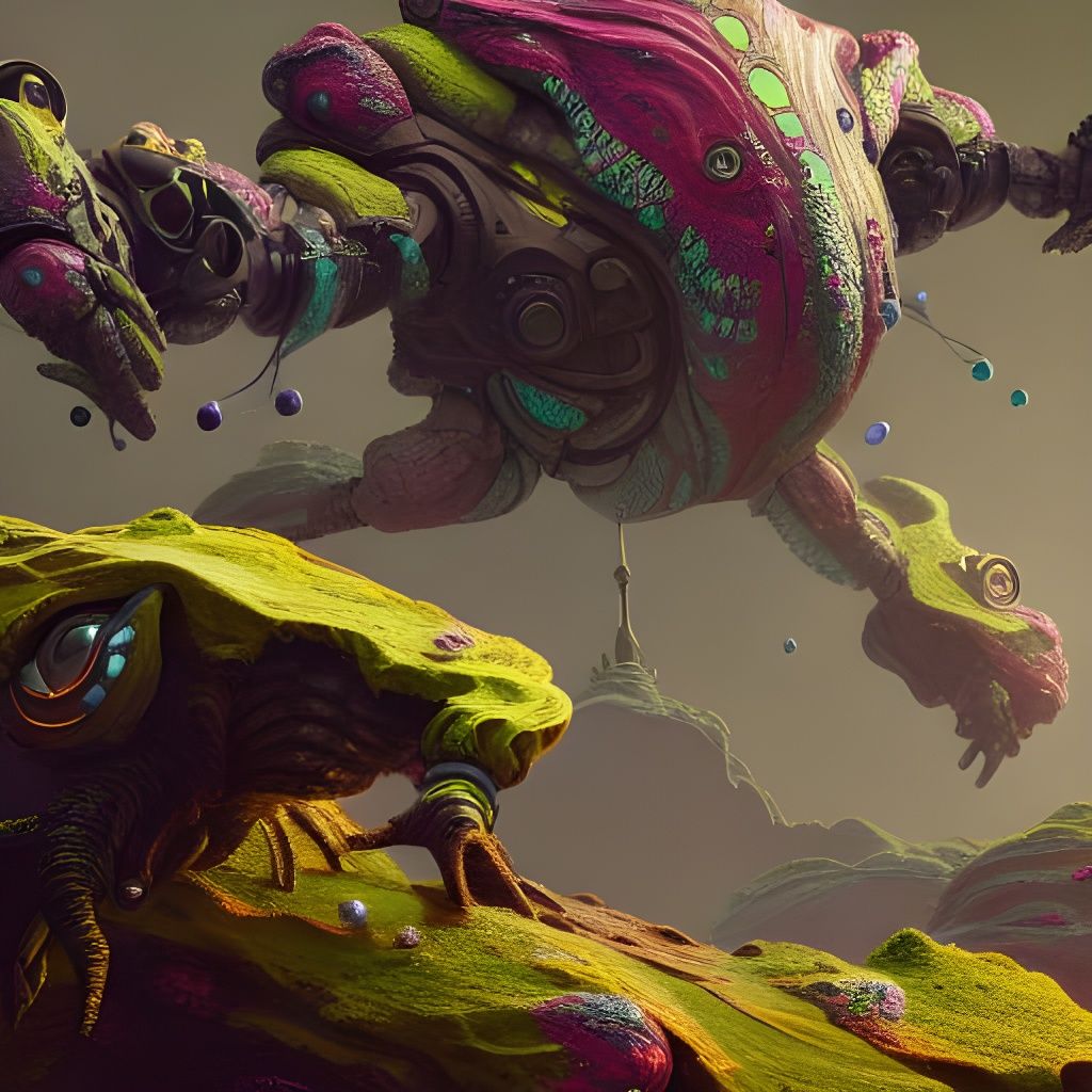 Biopunk AI Nanobots in Detailed Matte Painting