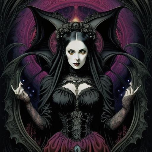 Gothic Rococo Pinup in Vintage Style