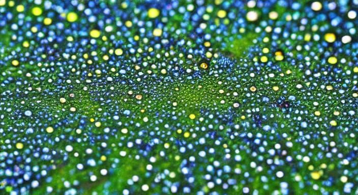 Vibrant Summer Landscape in Kinetic Pointillism Style