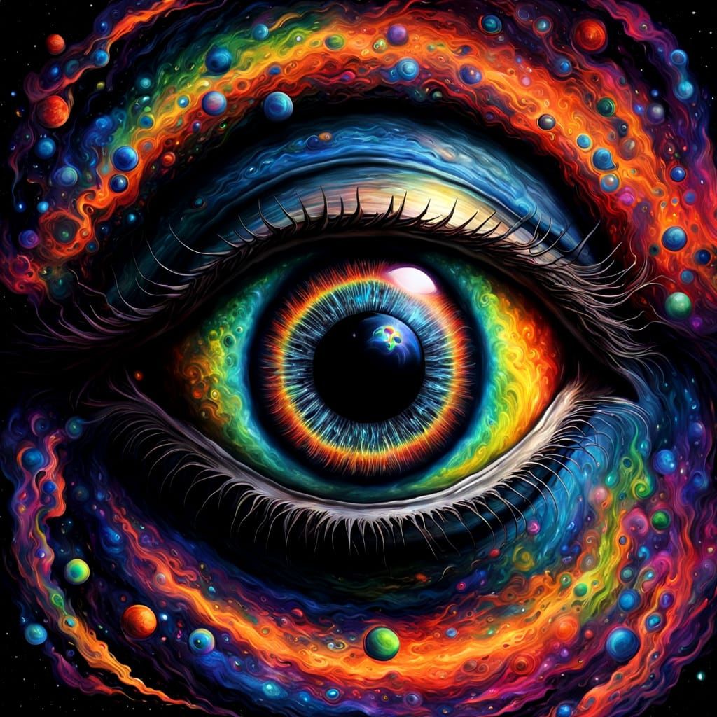 Ethereal Cosmic Vision in a Reptilian God's Eye