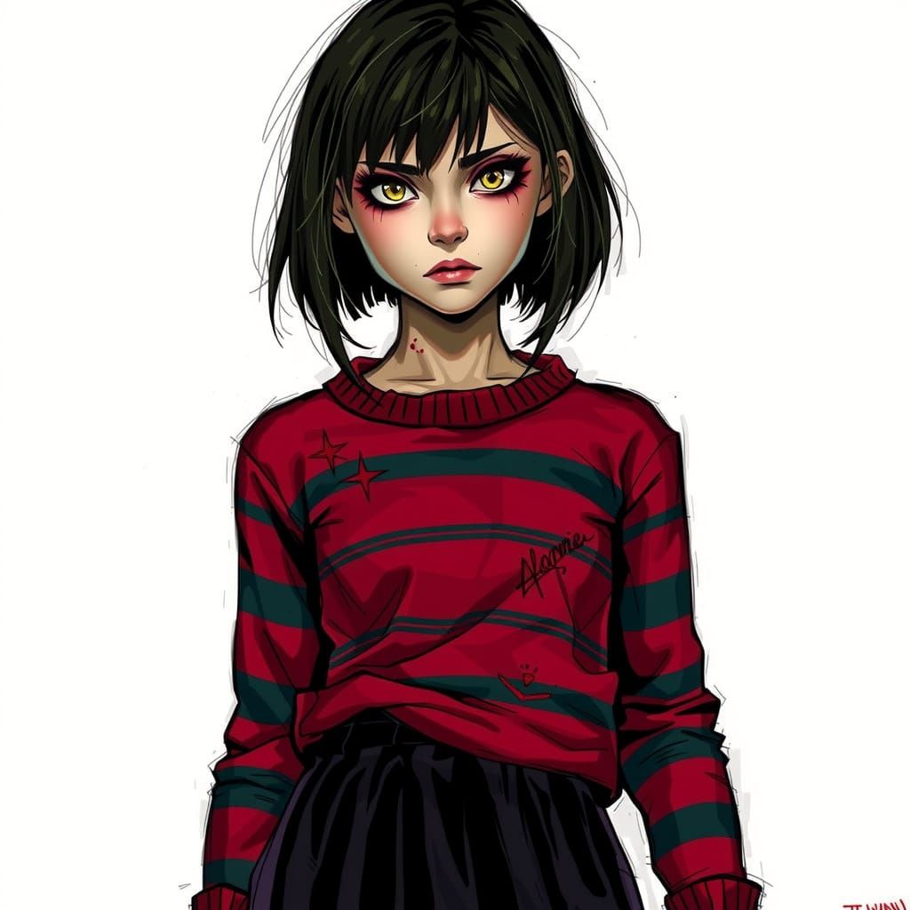 Freddy Krueger's Daughter With Iconic Glove and Fedora