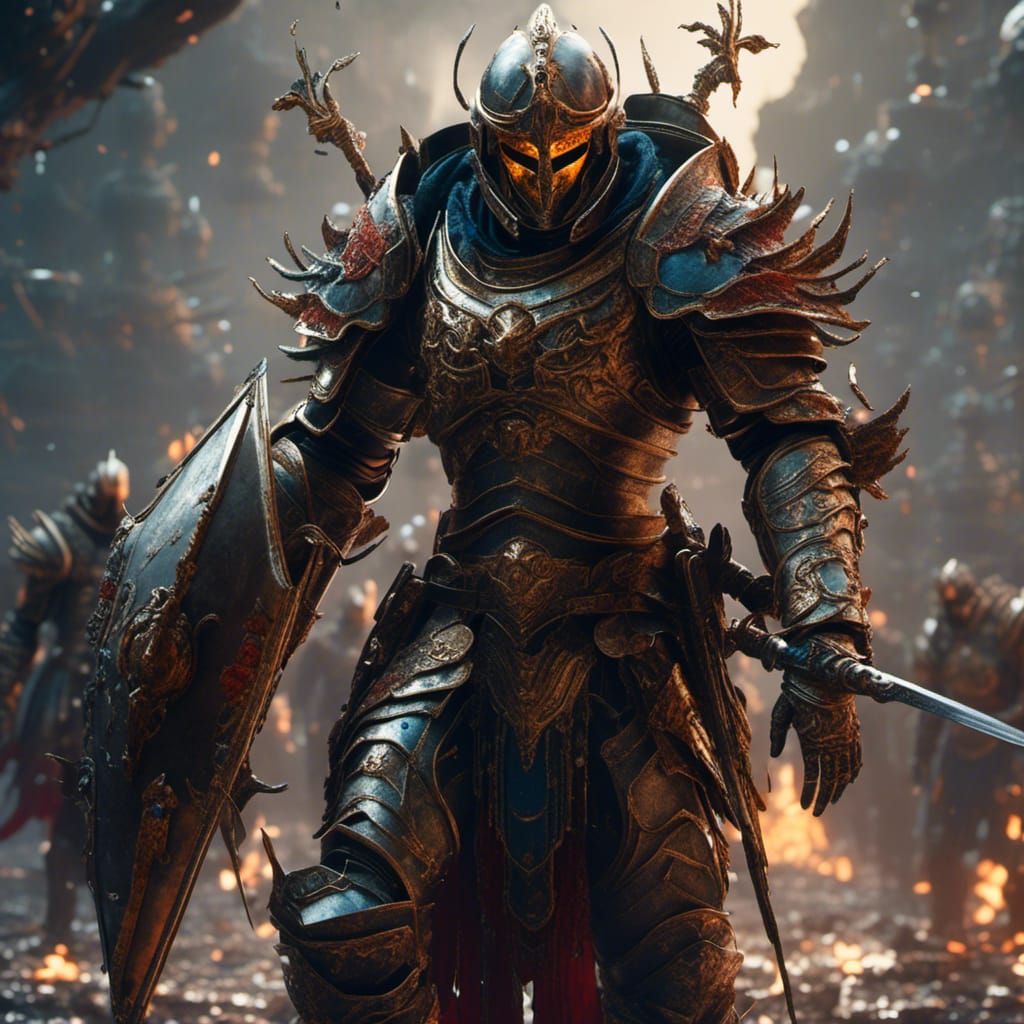 Damaged Knight in Armor After Battle