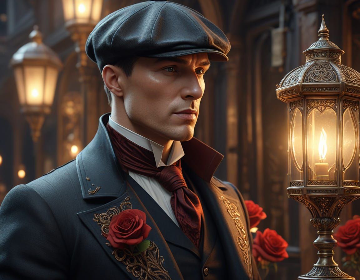 Sensual Tommy Shelby in Steampunk Splendor