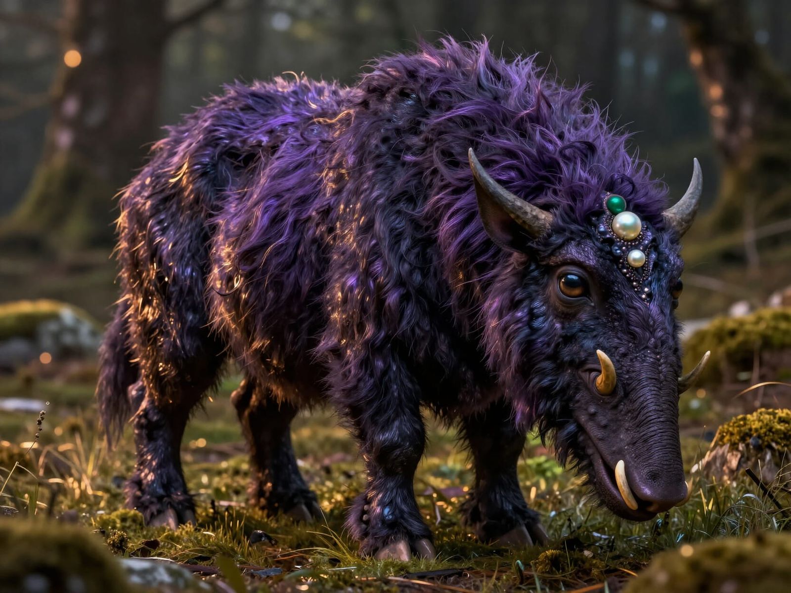 Fantasy Fae Creature with Pearl in Dark Cinematic Style